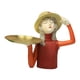thumbnail image 2 of Estatuilla De Ni?a Estatua Con Bandeja De Almacenamiento Regalos Mesa De Resina Arte Rojo, 2 of 5
