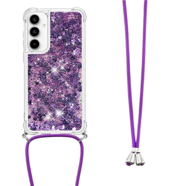Funda FOXDOCK para Samsung Galaxy A36 con Cuerda Ajustable, Brillo Líquido, Protección Antigolpes y Lente – Ideal para Regalo