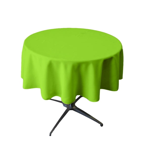 Mantel de popelina de poliéster LA, redondo, 130 cm, de lino, color verde lima