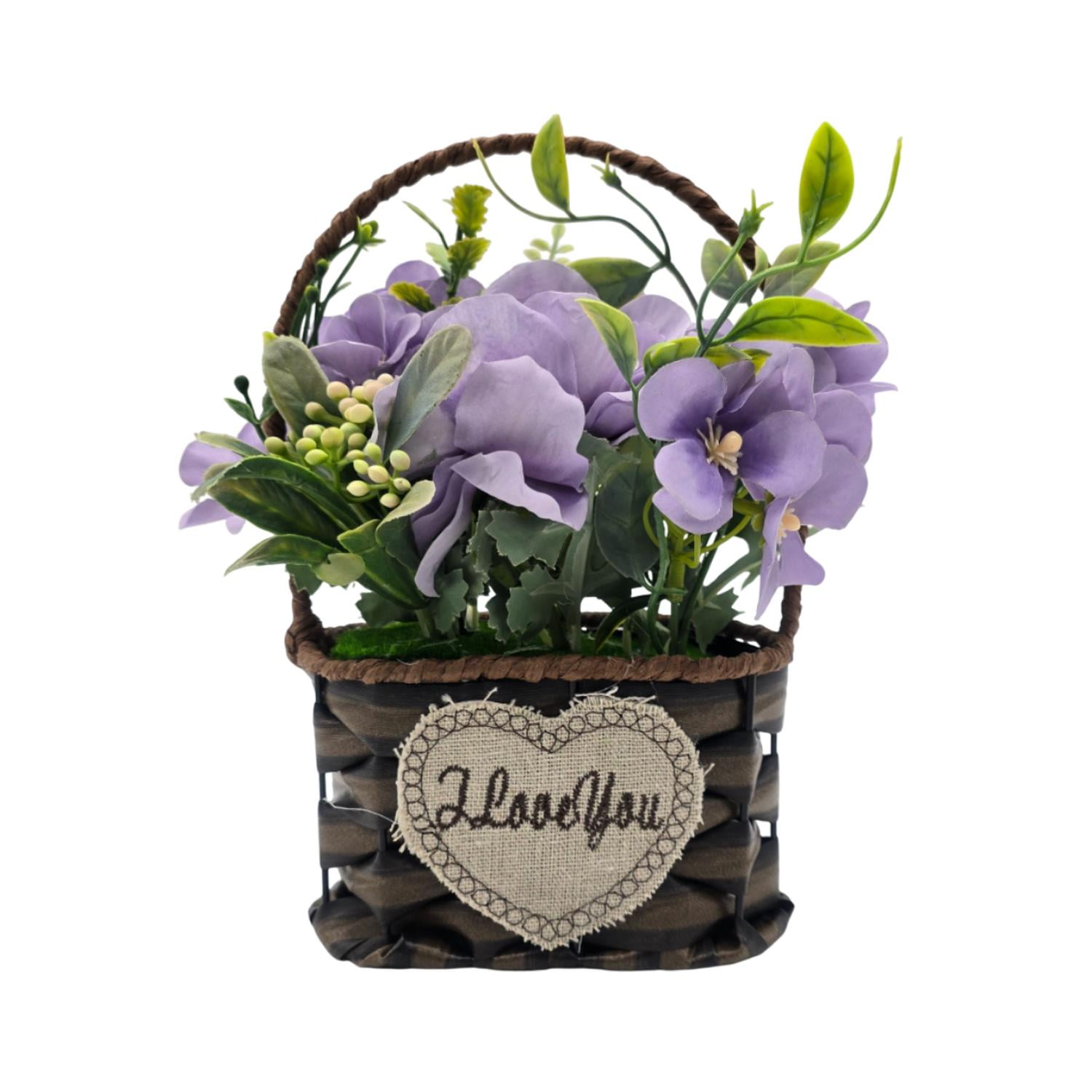 Fliperex - Planta Artificial Canastito Macetero Cordel Ovalado Deco Purpura