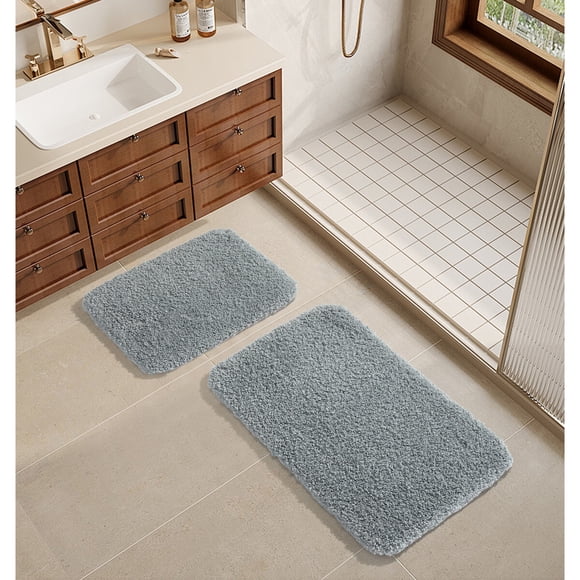 Set Alfombra Baño Better Homes and Gardens Gris 2 Piezas 43x61 cm 51x76 cm