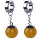 thumbnail image 1 of Pendientes SSBeauty Man con forma de bola de acero inoxidable, clip amarillo, 1 of 3