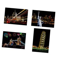 Bothyi - 4 Tarjetas De Papel Para Rascar, Adornos, Tarjetas De Papel Para Grafiti, Dibujo, Arte, Artesanía, Estilo D