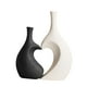 thumbnail image 5 of Juego De Jarrón De Cerámica, Jarrón Minimalista En Forma De Corazón Para Comedor, Casa, Granja, Negro Y Blanco, 5 of 5