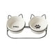thumbnail image 4 of Cuenco doble para perros y gatos, plato para gatos, separable, portátil, antideslizante, boca oblicua, sin derrames, inclinable para gatos de , Blanco, 4 of 5