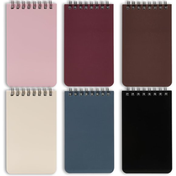 Cuaderno de bolsillo QiCheng 3x5 pulgadas 6 unidades espiral surtido