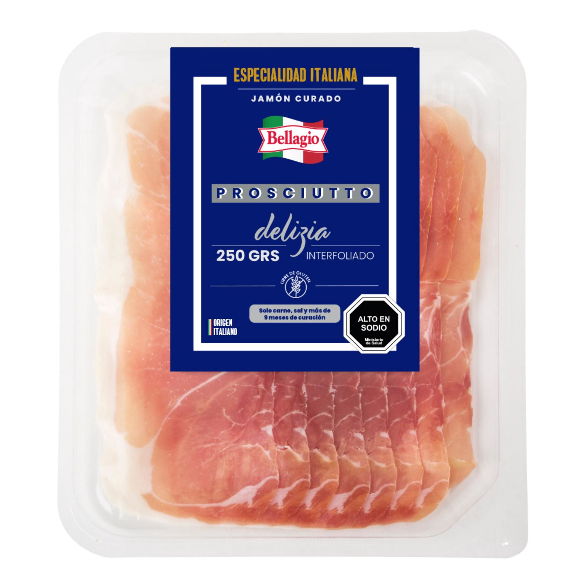 Jamón Prosciutto Italiano Crudo 250 gr Bellagio