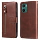thumbnail image 1 of Funda con Cremallera para Motorola Moto E15, Carcasa Cartera de Cuero PU con Soporte y Tarjetero, 1 of 5