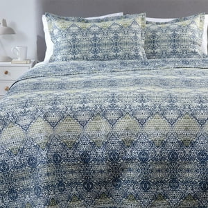 Zahr - Cubrecama Estampado 2 Plazas Azul