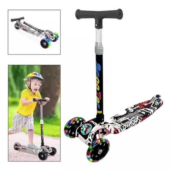 Monopatin Scooter 3 Ruedas Con Luz Led Colores Niños Bl-04