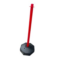 Magideal - Poste De Tráfico De 33 Pulgadas, Poste De Estacionamiento Cónico, Señal De Precaución Para Entrada, Versátil Con Base Rellenable, Soporte De Calle Par Rojo