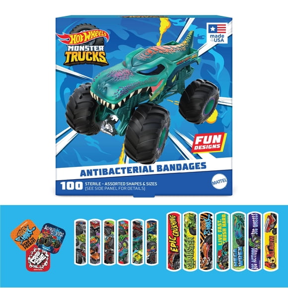 Vendajes adhesivos Hot Wheels Monster Trucks Kids 100 CT