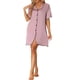 thumbnail image 1 of INSPIRE CHIC Camisón de Mujer de Satén con Mangas Cortas Camisa de Dormir Abotonada Pijama L Púrpura, 1 of 6
