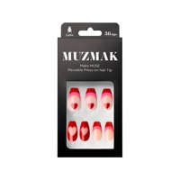 Muzmak - - Uñas Press On Red Pop Coffin 36 U.