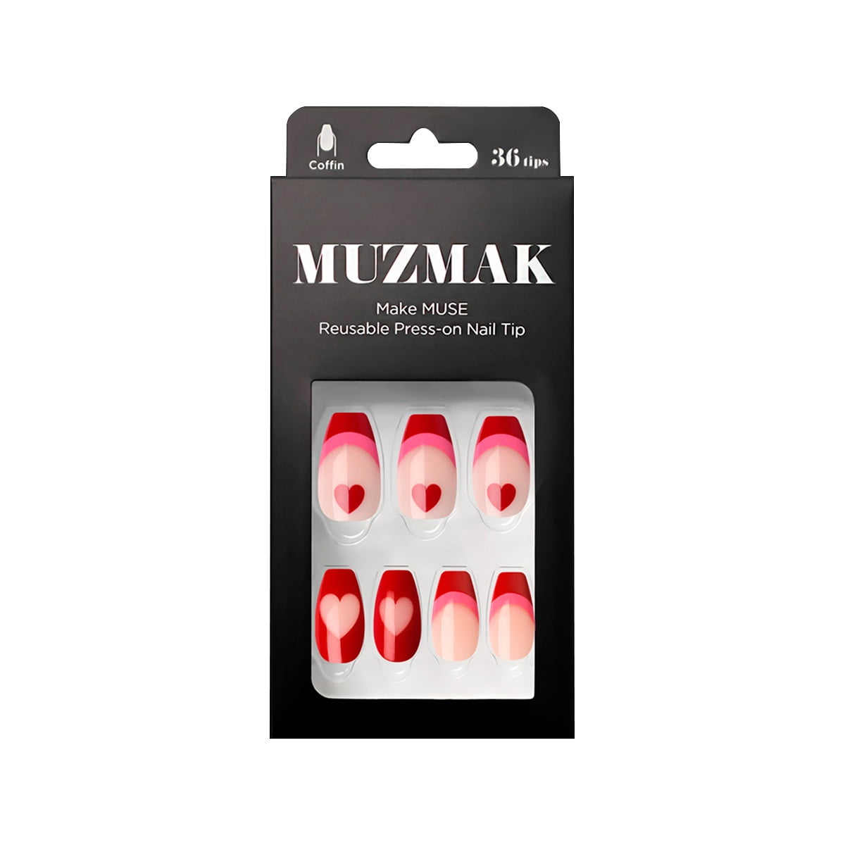 - Uñas Press On Red Pop Coffin 36 U.