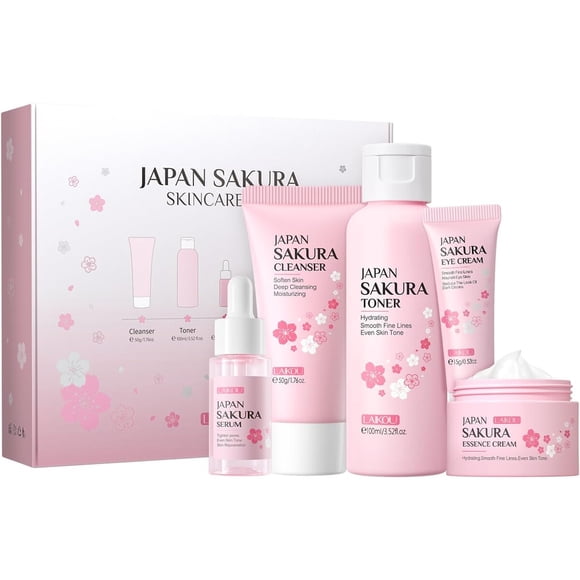 Set Cuidado Facial LAIKOU Sakura Limpiador Tónico Serum