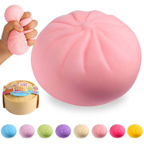 Juguete squishy de dumpling ToyMojo, caja misteriosa con vaporera, rosa