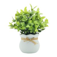 Bothyi - Pequeñas Plantas Falsas Decorativas Bonsái Artificiales Para Oficina Baño Granja Blanco