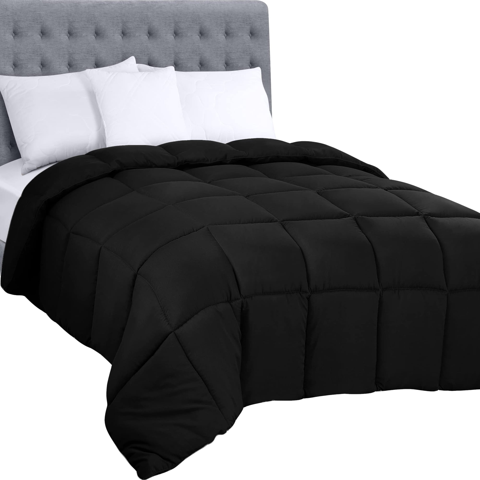 Utopia Bedding - Ropa De Cama Edreforter Utopia, Talla Doble, Alternativa De Plumón, Color Negro