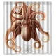 thumbnail image 1 of Cortina de ducha con diseño de pulpo y ganchos, tamaño 66 x 72 pulgadas, 1 of 3