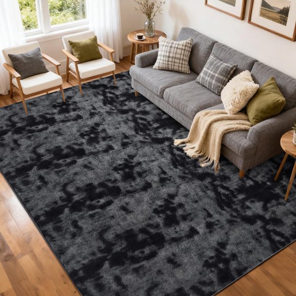 Alfombra de Área FinRèc Home 213 cm x 152 cm Gris Oscuro Tie‑Dye