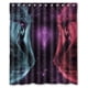 thumbnail image 1 of Cortina de ducha con diseño de gatos azules y rosas con diamantes brillantes, juego de cortinas de baño con ganchos, tamaño 60 x 72 pulgadas, 1 of 3