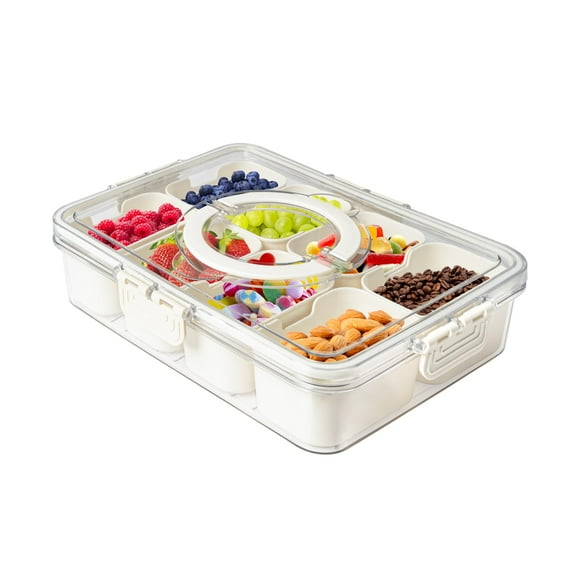 Bandeja para servir comida MineSign, caja dividida para aperitivos con asa