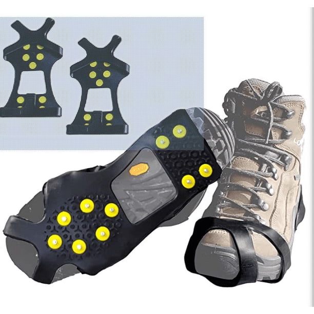 Tacos de tracción para hielo grandes - Tacos de tracción ligeros para caminar sobre nieve y hielo - Agarres antideslizantes para calzado rápidos y fáciles - Pinzas portátiles para zapatos y botas