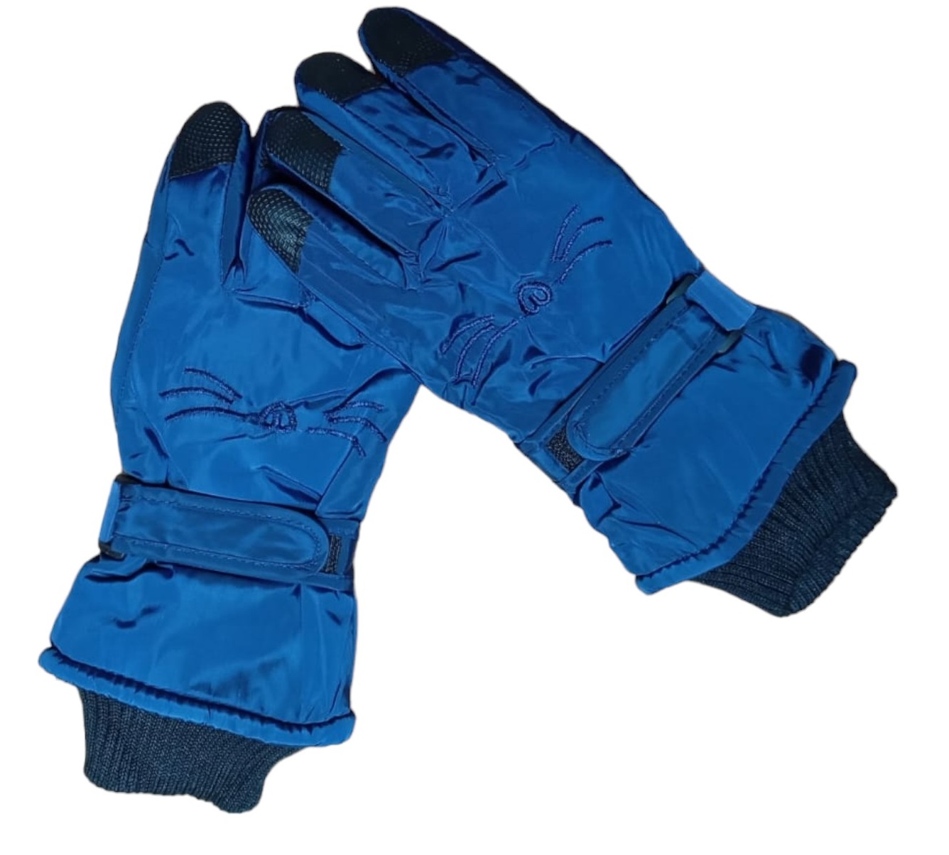 Hn - Guantes De Niños Para Nieve, Invierno. Diseño Bigotes Gato Azul