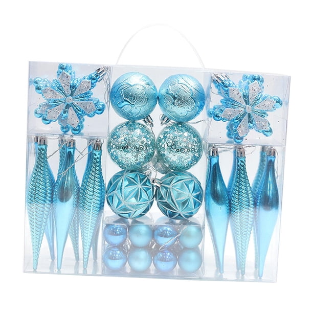 40 Piezas Adornos De Bolas De Navidad Decoración De Navidad Para Celebración De Año Nuevo Porche Azul