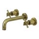 thumbnail image 1 of Grifo Kingston Brass Concord de montaje en pared, 2 manijas, latón antiguo, 1 of 9