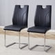 thumbnail image 2 of Black PU Dining Chair Set.Uniquely designed black dining chairs. PU material, paired with silver metal chair legs. Suitable for offices, restaurants, kitchens, conference rooms, etc.(Set of 2), 2 of 3