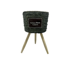 Oem - Macetero Tejido Blanco Y Negro Porta Maceta Rustico 43Cm