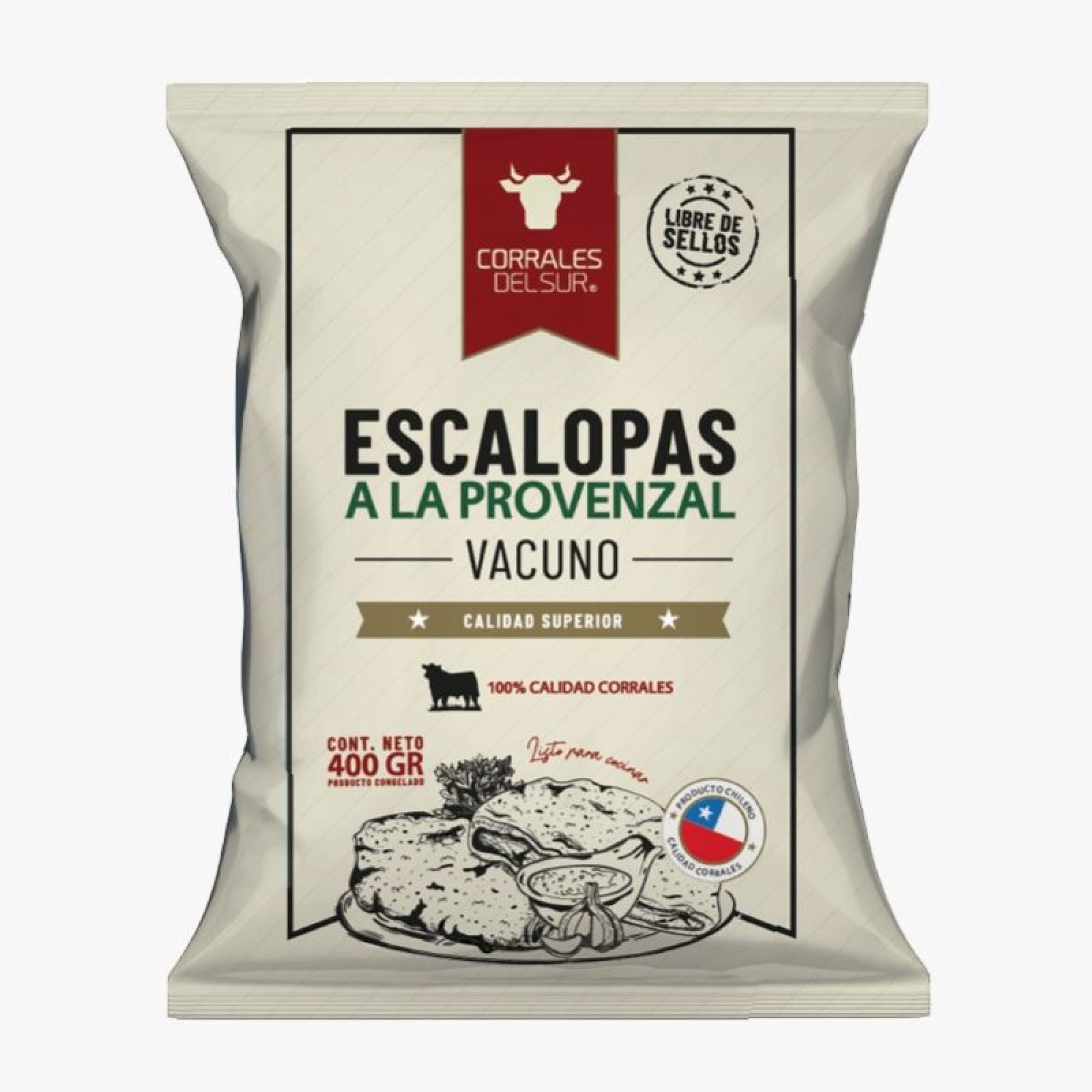 Escalopa De Vacuno Provenzal Congelada 400 g Corrales Del Sur