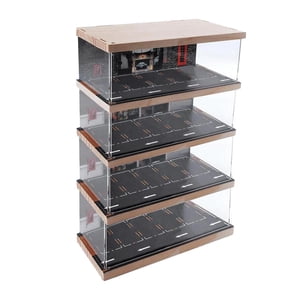 Magideal - Estuche De Exposición De Coche Modelo Fundido A Escala 1/64, Estuche De Exposición Protector De Garaje Para Coche Deportivo, Coche De Aleación, Coches 4 Capas