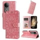 thumbnail image 1 of Funda tipo cartera FOXDOCK para Vivo S20 , diseño girasol en relieve, cuero PU, cierre magnético, soporte y tarjetero, 1 of 5