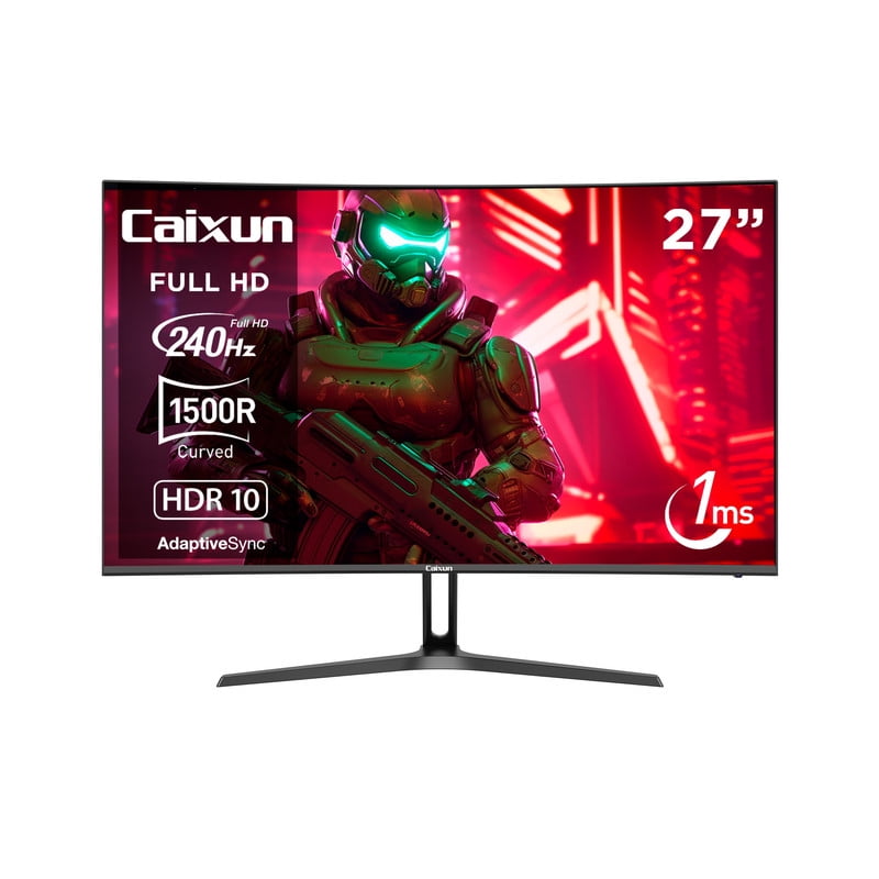 Monitor Gamer Curvo Caixun 27" Fhd Va 1500r 240hz Srgb 128% Hdmi 2.1 Dp 1ms C27c1f