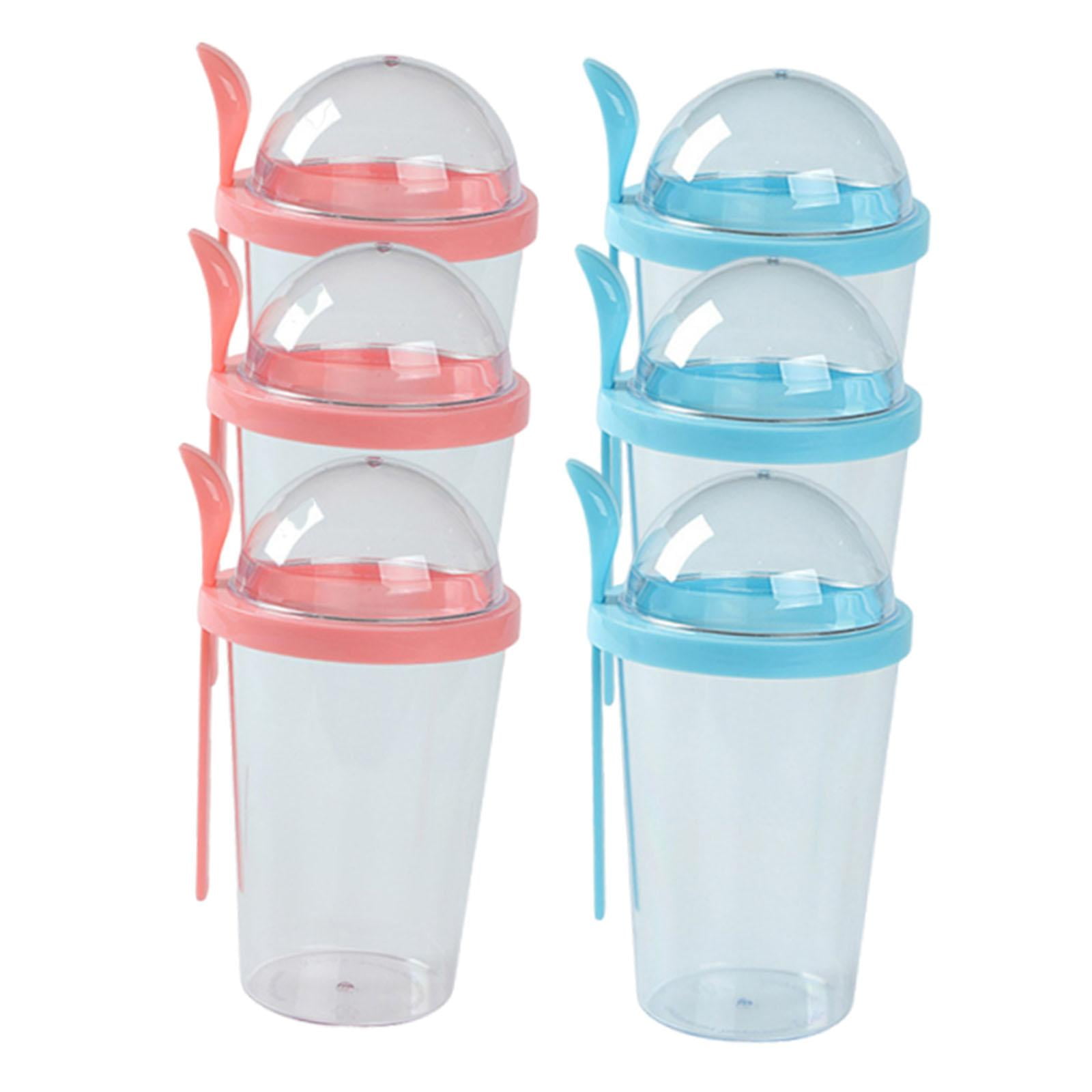 Magideal - 6 Piezas Vaso De Yogur Para Ensalada Con Cuchara Contenedor Portátil Para Refrigerios Contenedor Para Ensalada Frasco Para Preparación De Comidas Taza