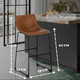 thumbnail image 2 of Pack 2 Taburetes Leah Asiento De Cuero 65cm Alta Calidad Base Matalica, 2 of 3
