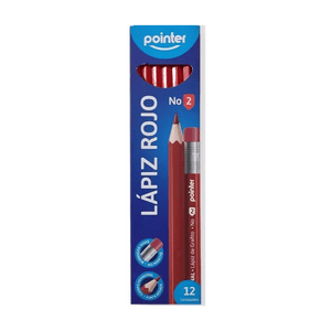 Set 12 Lapiz Chequeo Rojo Pointer