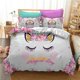 thumbnail image 1 of Unicorn Floral Quilt Duvet Cover Set Bedspread Doona Cover Bed Linen3-Piece Bedding Set, 1 of 5