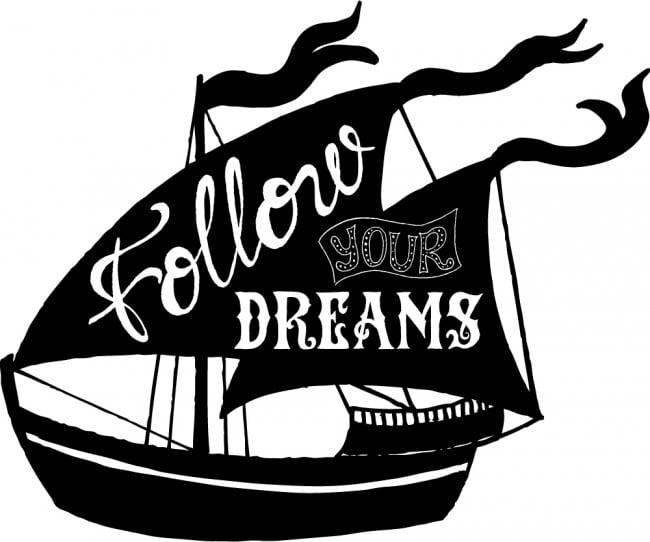 Rienda Libre Graphics - Decomural Follow Your Dreams Sail Boat Ws-46347