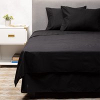 Arthome - Cubrecolchón + Faldón + Sábana Negro 1.5 Plazas