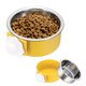 thumbnail image 1 of Uxcell Cuenco para Jaula de Perro, Comedero de Agua y Comida Antivuelco de Acero Inoxidable Desmontable para Jaula de Mascotas (Redondo, Amarillo, 13.2oz), Destinado para Cachorros/Gato/Conejo/Pájaro, 1 of 7