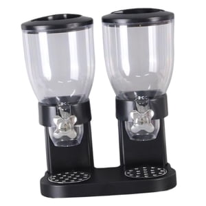 Bothyi - Dispensador Doble De Cereales Dispensador Doble De Alimentos Para El Hogar Despensa Cereal Negro