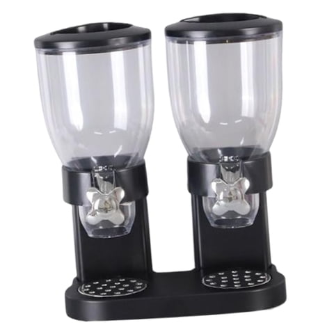 Bothyi - Dispensador Doble De Cereales Dispensador Doble De Alimentos Para El Hogar Despensa Cereal Negro