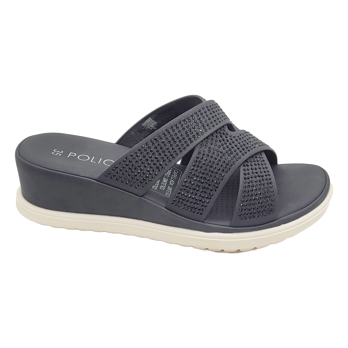 Sandalias Police Black Po-Pos25B056 - Talla 36