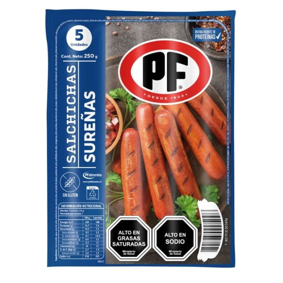 Salchichas Sureñas (5 Un), 250 g