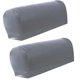 thumbnail image 3 of 2 unids antideslizante cuero de la PU estiramiento muebles sofá reposabrazos cubre gris, 3 of 5