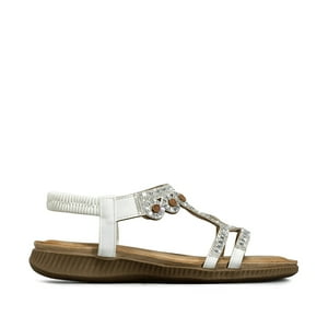 Sandalia Plana Comfort Pedrería Mujer Weide Js77